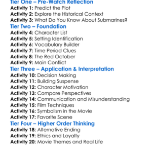 The Hunt For Red October 1990 Worksheet Activity Booklet