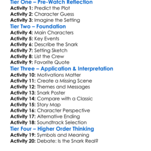 The Hunting Of The Snark 1987 Worksheet Activity Booklet