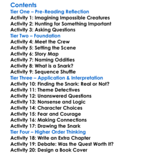 The Hunting Of The Snark Lewis Carroll Worksheet Activity Booklet