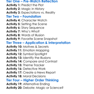 The Illusionist 2006 Worksheet Activity Booklet
