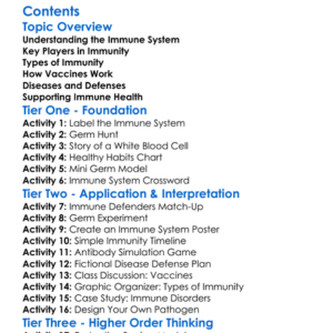 The Immune System And Disease Defense Worksheet Activity Booklet