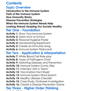 The Immune System And Disease Prevention Worksheet Activity Booklet