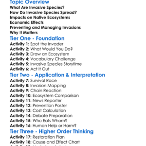 The Impact Of Invasive Species Worksheet Activity Booklet