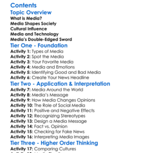 The Impact Of Media On Society And Culture Worksheet Activity Booklet