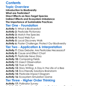 The Impact Of Pesticides On Biodiversity Worksheet Activity Booklet