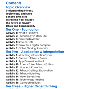 The Impact Of Technology On Privacy Worksheet Activity Booklet