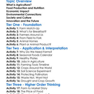The Importance Of Agriculture Worksheet Activity Booklet