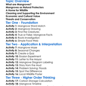 The Importance Of Mangroves Worksheet Activity Booklet