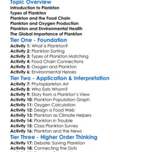 The Importance Of Plankton Worksheet Activity Booklet