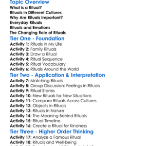 The Importance Of Ritual Worksheet Activity Booklet
