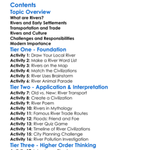 The Importance Of Rivers In Civilization Development Worksheet Activity Booklet