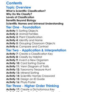 The Importance Of Scientific Classification Worksheet Activity Booklet