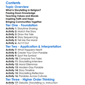 The Importance Of Storytelling In Religion Worksheet Activity Booklet