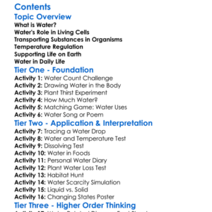 The Importance Of Water In Living Things Worksheet Activity Booklet