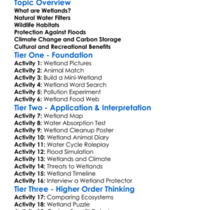 The Importance Of Wetlands Worksheet Activity Booklet