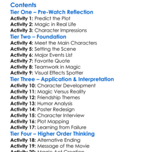 The Incredible Burt Wonderstone 2013 Worksheet Activity Booklet