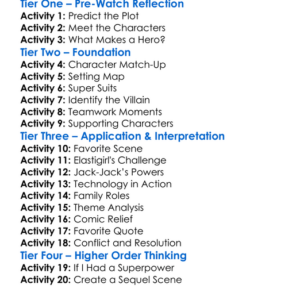 The Incredibles 2 Worksheet Activity Booklet