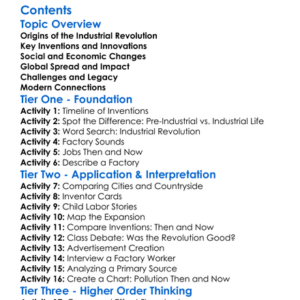 The Industrial Revolution And Its Global Impact Worksheet Activity Booklet