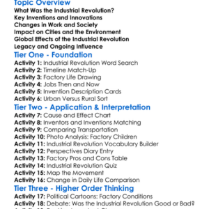 The Industrial Revolution Worksheet Activity Booklet