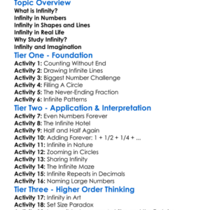 The Infinite Worksheet Activity Booklet