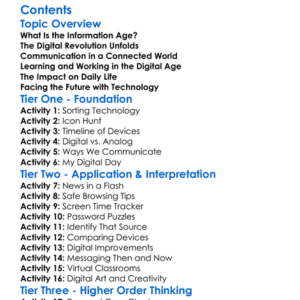 The Information Age And Digital Revolution Worksheet Activity Booklet