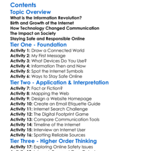 The Information Revolution And The Internet Worksheet Activity Booklet