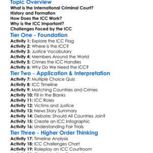 The International Criminal Court Worksheet Activity Booklet