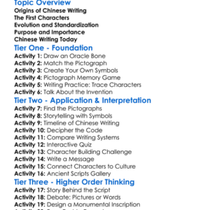 The Invention Of Chinese Writing Worksheet Activity Booklet