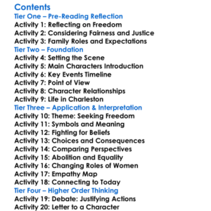 The Invention Of Wings Sue Monk Kidd Worksheet Activity Booklet