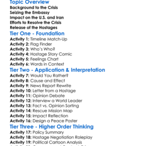 The Iranian Hostage Crisis Worksheet Activity Booklet