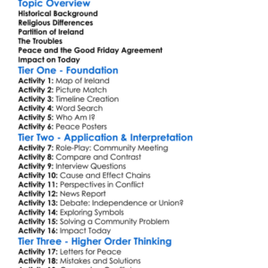 The Irish Conflict Worksheet Activity Booklet