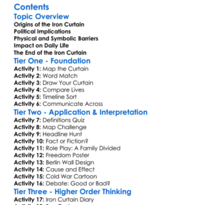The Iron Curtain And Division Of Europe Worksheet Activity Booklet