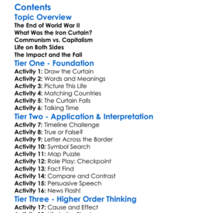 The Iron Curtain And The Division Of Europe Worksheet Activity Booklet