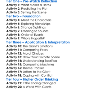 The Iron Giant Worksheet Activity Booklet