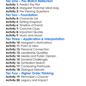 The Iron Lady 2011 Worksheet Activity Booklet