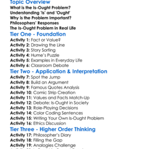 The Is-Ought Problem Worksheet Activity Booklet