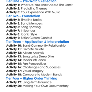 The Jam About The Young Idea 2015 Worksheet Activity Booklet