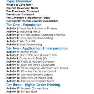 The Jewish Covenant With God Worksheet Activity Booklet