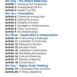 The Josephine Baker Story 1991 Worksheet Activity Booklet