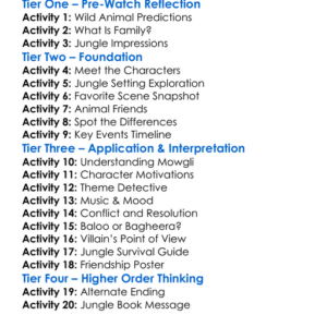 The Jungle Book Worksheet Activity Booklet