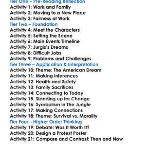 The Jungle Upton Sinclair Worksheet Activity Booklet