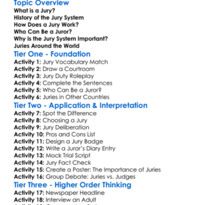 The Jury System Worksheet Activity Booklet
