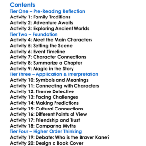 The Kane Chronicles The Red Pyramid Rick Riordan Worksheet Activity Booklet