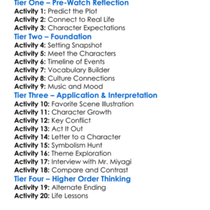 The Karate Kid Part Ii 1986 Worksheet Activity Booklet