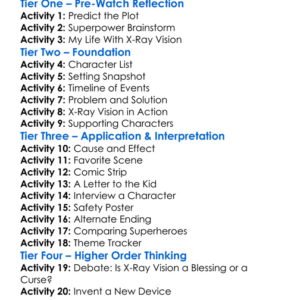 The Kid With X-Ray Eyes 1999 Worksheet Activity Booklet