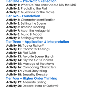 The Killing Of Billy The Kid 2023 Worksheet Activity Booklet