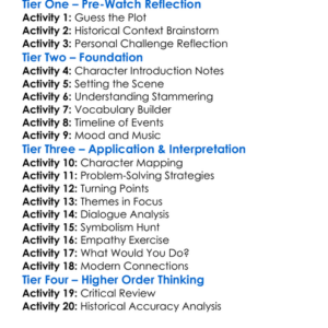 The Kings Speech 2010 Worksheet Activity Booklet