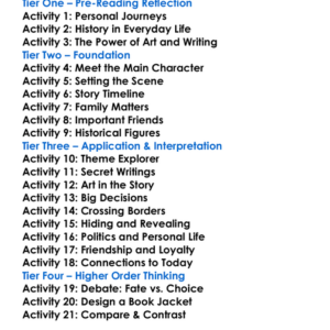 The Lacuna Barbara Kingsolver Worksheet Activity Booklet