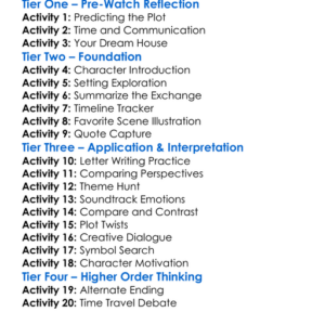 The Lake House 2006 Worksheet Activity Booklet
