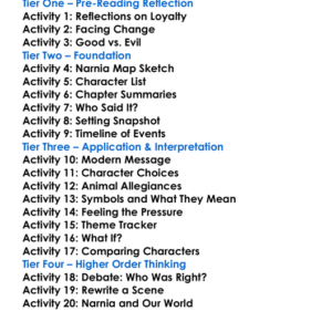 The Last Battle Cs Lewis Worksheet Activity Booklet